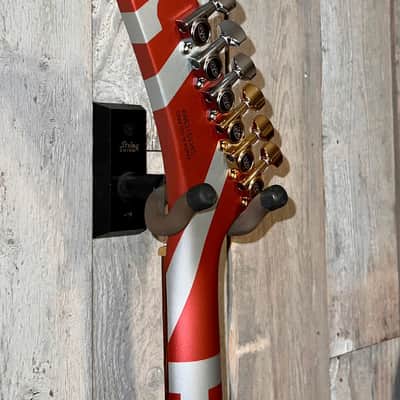 New EVH Striped Series Shark Burgundy/Silver Stripes, Package Deal Includes: EVH Fitted Hard Shell Case & Extras, Best Deal On The Planet Ships Fast, Buy It Here ! image 14