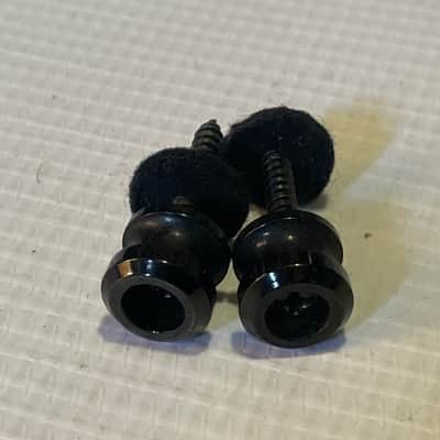2000's Era Used Schaller Electric Guitar Black Strap Lock Buttons Set