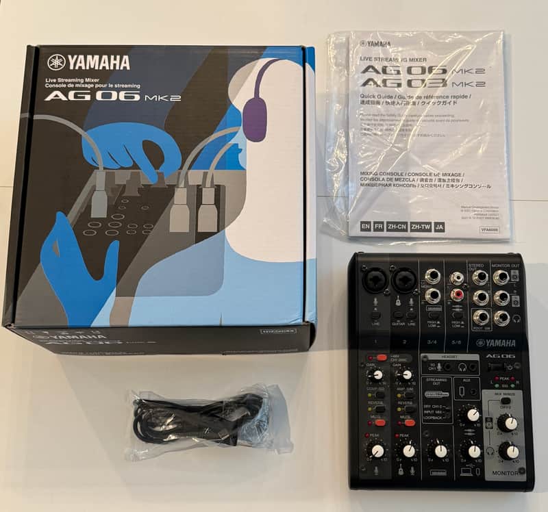 Yamaha AG06 MKII 6 Channel Analog Mixer 2022 - Present - Black - Mint Condition image 1