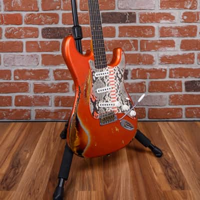 Fender Custom Shop SR25 61 Stratocaster Super Heavy Relic Candy Tangerine over 3-Color Sunburst w Boos Leather Custom Pickguard 2025 w/OHSC image 3