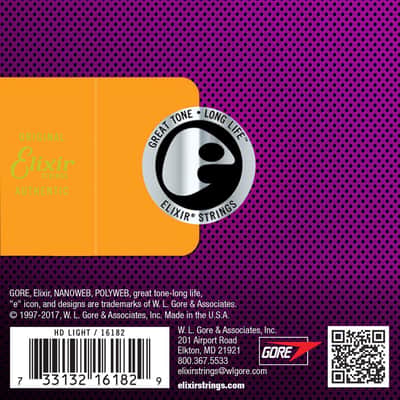 Elixir 16182 Nanoweb Phosphor Bronze Acoustic Guitar Strings - HD Light (13-53) image 2
