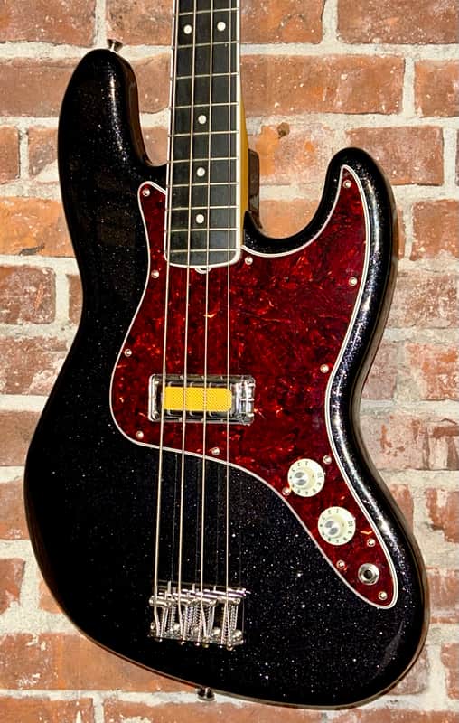 NEW Fender Gold Foil Jazz Bass - Black Sparkle, In Stock and Ships Fast and Free! Pro Setup Included! image 1