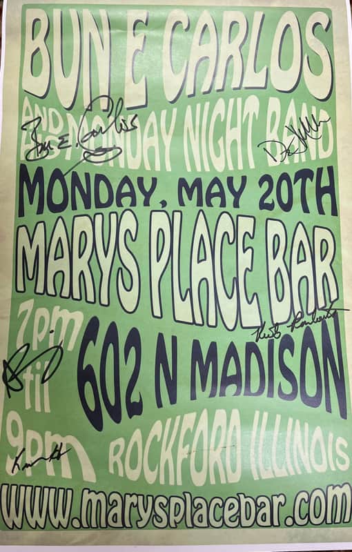 Bun E Carlos and the Monday Night Band Autographed Poster image 1