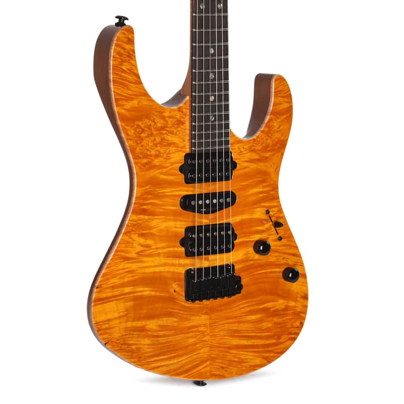 Suhr Custom Modern Trans Caramel w/ CME-Selected Waterfall Burl Maple Top (Serial #88105) image 1
