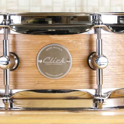 Click Icon 4x14 10ply Maple Snare Drum -Flaky Oak Veneer Satin Oil image 15