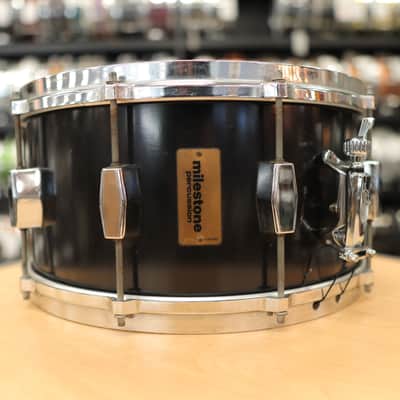 Vintage Milestone Percussion 7x14" Fiberglass Composite Snare Drum (Black) image 4