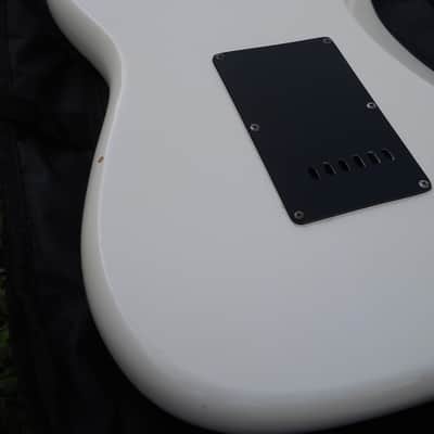 1980's C.F. Martin Stinger SSX Stratocaster, 6 String, White/Black, Nice Shape image 24