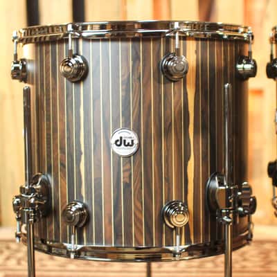 DW Collector's 333 Brass Pinstripe Ziricote Drum Set - 22,10,12,14,16 - SO#1353762 image 7