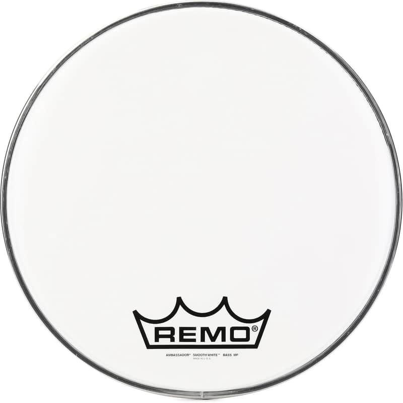 Remo Ambassador 16" Smooth White Marching Bass Drumhead image 1