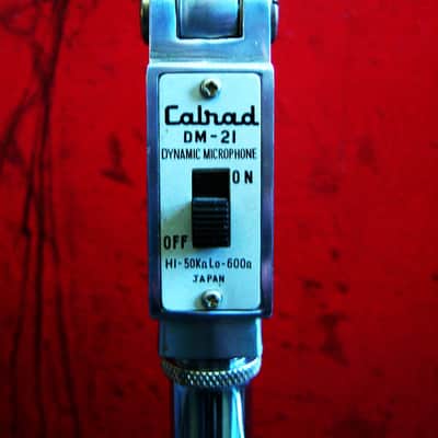 Vintage 1960's Calrad DM-21 dynamic Satin Chrome microphone w desk stand Lafayette Olson Aiwa display repair image 4