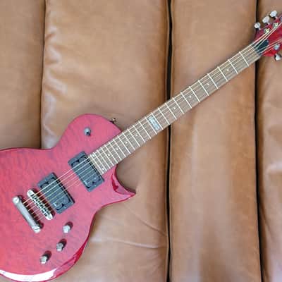 2008 ESP LTD EC-100QM Electric Guitar – See-Thru Black Cherry Quilt Top image 12