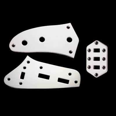 Silver Set Guitar Jaguar Style Control Plate Pickup Selector Switch image 1