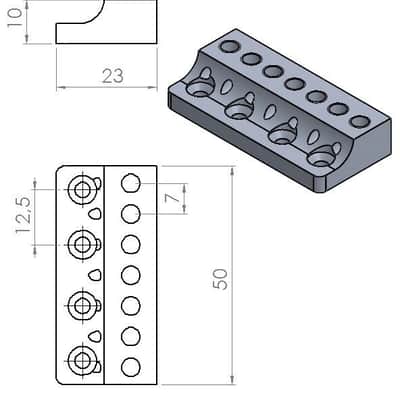 Nova Guitar Parts 7-String Headless Guitar Bridge image 16