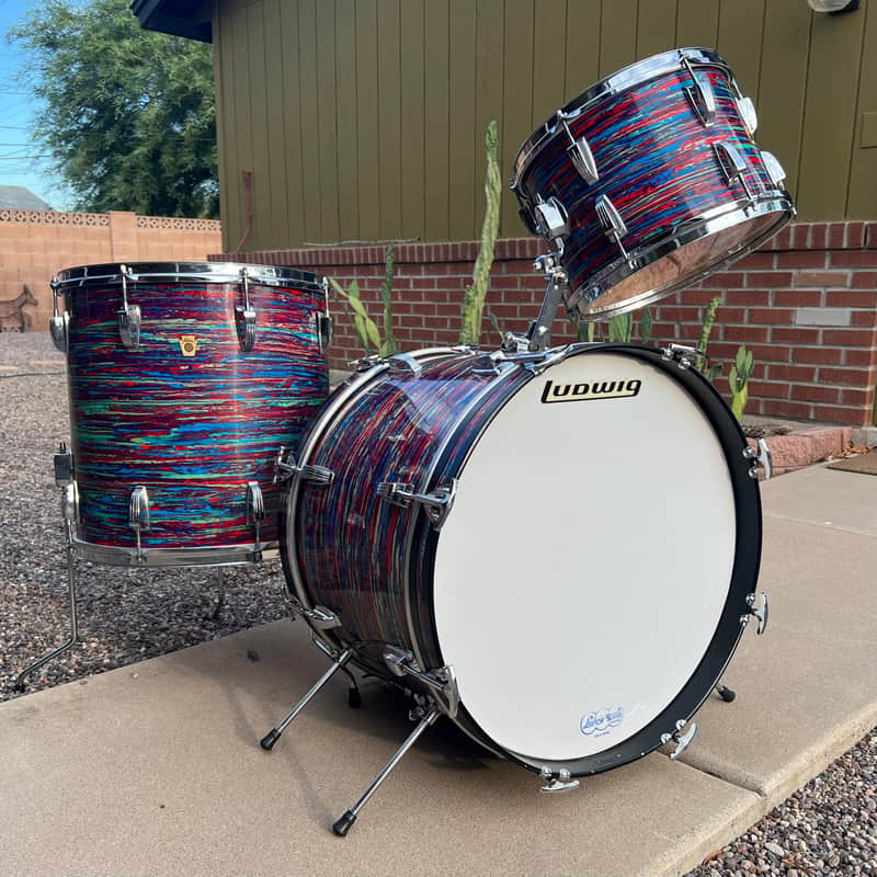 Ludwig 3ply Maple 13/16/20 1969 - Psychedelic Red image 1