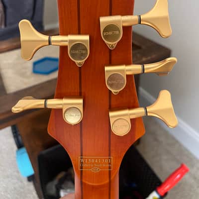 Schecter Stiletto Studio-5 FL Active Fretless 5-String Bass 2010s - Honey Satin image 8