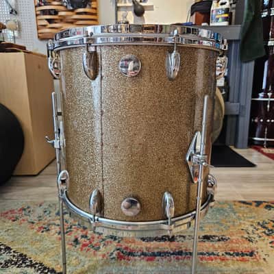 Gretsch Round Badge 18-14-12" 6-ply Bop Kit - Champagne Sparkle 1960s image 12