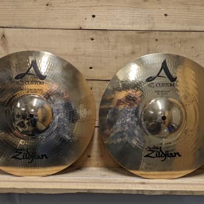 Zildjian 14" A Custom Hi-Hat Cymbals (Pair) 1991 - Present - Brilliant image 1