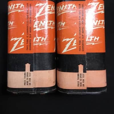 NOS PAIR ZENITH 12SC7 Vintage AUDIO VACUUM TUBES USA Sealed Tins I.7730-D image 2