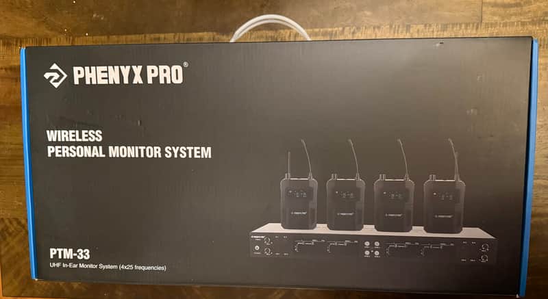 Phenyx Pro PTM-33 UHF 4-channel IEM Wireless In-Ear Monitor System 900MHz image 1