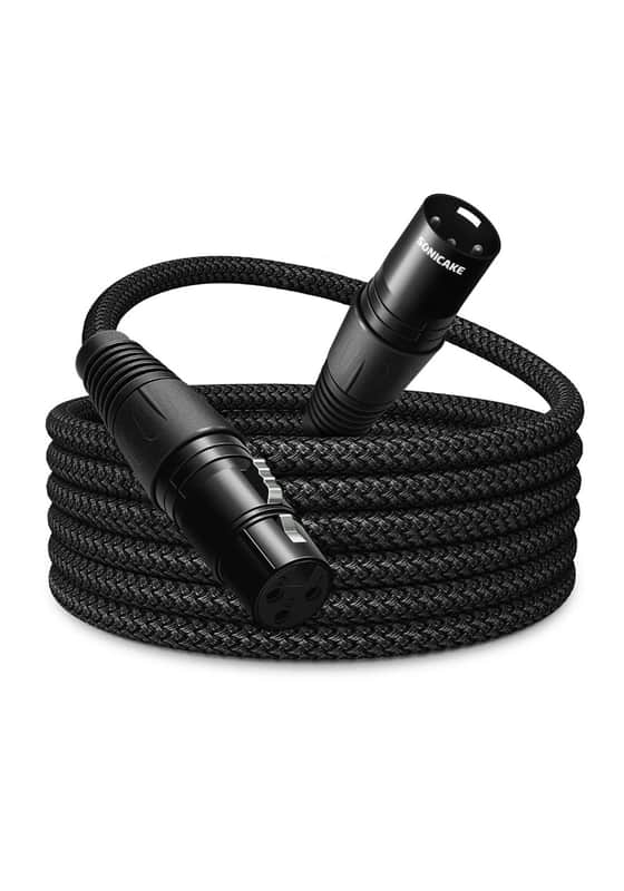 New SONICAKE 6ft XLR Microphone Cable Male to Female 3Pin Cable Braided For Studio image 1
