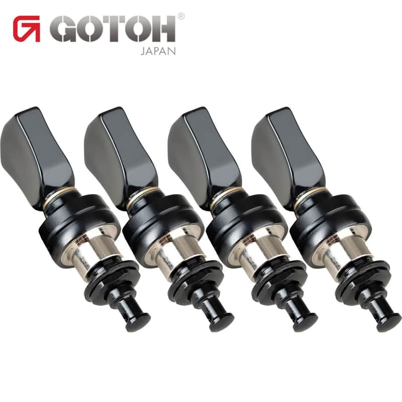 NEW Gotoh UPTL-UB4B Sealed Planetary Ukulele LONG Tuning Keys Keystone - BLACK image 1