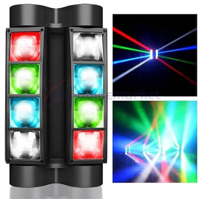 8-LED RGBW Spider Beam Moving Head Stage Light – DMX DJ Disco Lighting Fixture (80W) image 1
