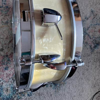Vintage 1956 Sonor 12" Tonika Script Teardrop pearl pearloid white Snare drum Jazz fusion image 5