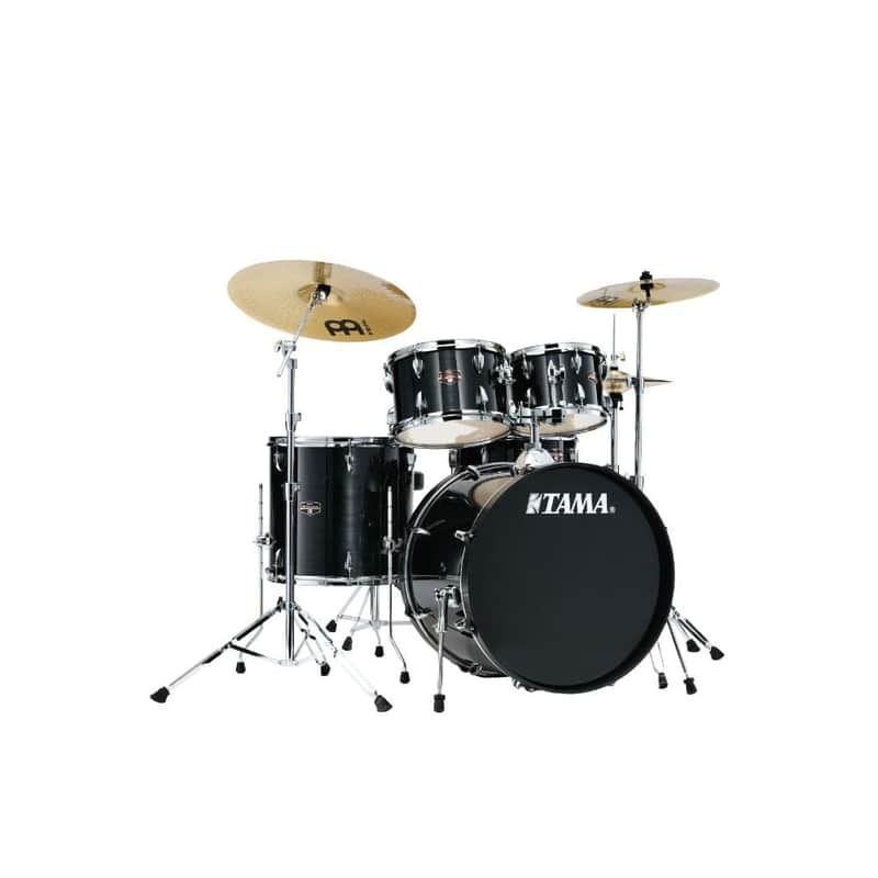 Tama Imperialstar 5pc Complete Drum Set Hairline Black w/Meinl Cymbals image 1