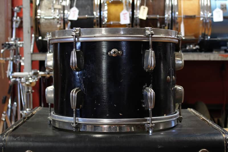 1930's Slingerland 8"x12" Tom Tom in Black Lacquer image 1