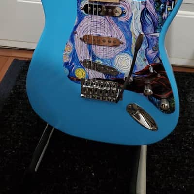 ~Cashified~ Indio Classic Stratocaster Style Electric Guitar w/Van Gogh "Starry Night" Pickguard image 4