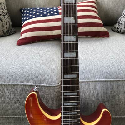 Cort M600 M Series Double Cutaway HH with Flame Maple Top 2002 - Cherry Burst Bild 2
