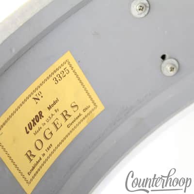 *Rogers 14x5"Cleveland Luxor Snare Drum Black/Gold Duco Vintage 60s Jasper Maple image 12