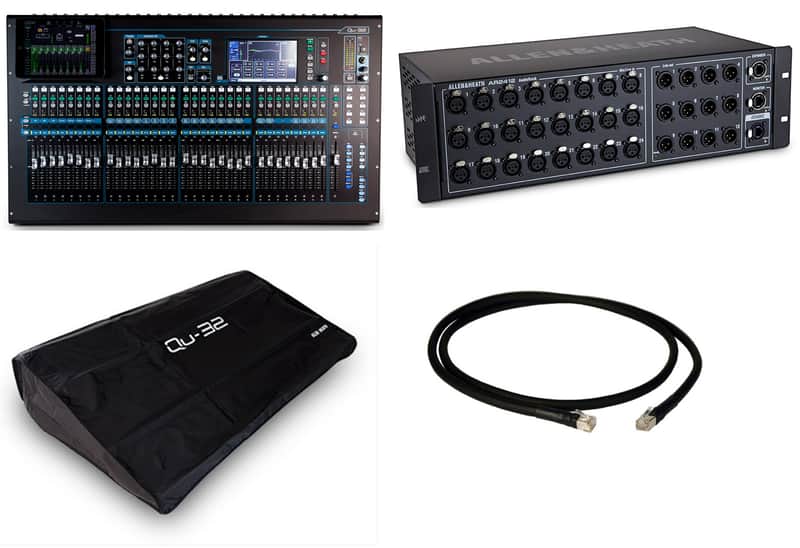 Allen & Heath QU-32C-STARTER-PCK-K 32-Channel Digital Mixer and Stagebox Bundle image 1