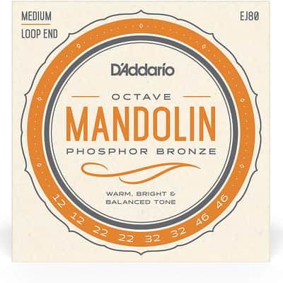 D'Addario EJ80 Phosphor Bronze Octave Mandolin Strings, Medium, 12-46 image 1