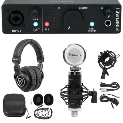 Arturia Minifuse 1 Black Portable Solo Audio Recording Interface+Mic+Headphones image 1