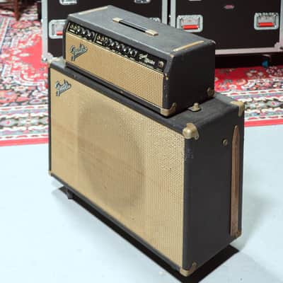 1965 Fender Bandmaster AB763 Piggyback Head and Cab Set *Fully Serviced* w/ TAD Capacitors, JBL D131 Speaker, Original Parts Included image 2
