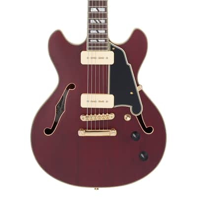 D'Angelico Deluxe Mini DC Satin Trans Wine w/Case image 4