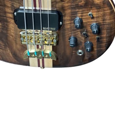 Alembic Stanley Clarke Sign Deluxe, Walnut/ Ebony / Red Side LED's 9.3 LBS *IN STOCK* image 6
