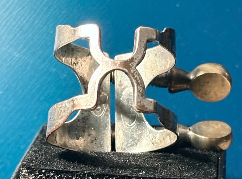 Vintage Harrison Soprano sax ligature silver plated image 1
