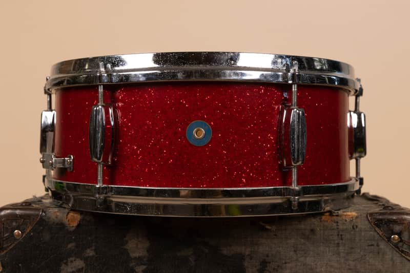 Vintage Zim-Gar 5x14 Red Sparkle Snare Drum image 1