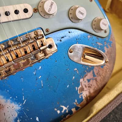 Fender Fender Custom Shop Wild West Guitars 25th Anniversary 1960 Stratocaster Heavy Relic 2024 - Lake Placid Blue image 8