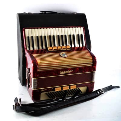 Rare Vintage German Made Top Piano Accordion Weltmeister Gigantilli I - 80 bass + Original Hard Case & Shoulder Straps image 2