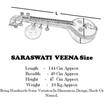 Handmade Saraswati Veena Indian Handmade Sruthi Ekantham Tun Wood Professional Quality image 4