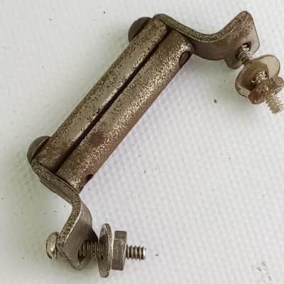 Leedy/Ludwig Snare Drum Butt Plate 1 7/8"Nickel Half-Circle Clamp-Bar Vintage20s image 2