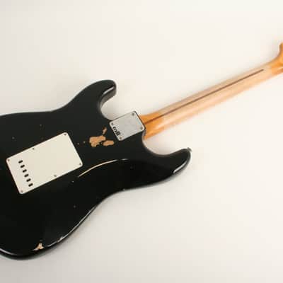 Fender Custom Shop Limited Edition Fat 1954 Stratocaster Relic with Closet Classic Hardware 1-Piece Quartersawn Maple Neck Fingerboard Aged Black LXX0779 image 9