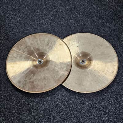 Hi-Hat Cymbals 14" Paiste Vintage 505 Green Label 1981 REPAIRED USED! RKLEG250526 image 2