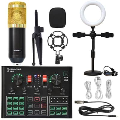 Sound Card Full Set Of Condenser Wireless Microphone Suit Bm800 Microphone image 6