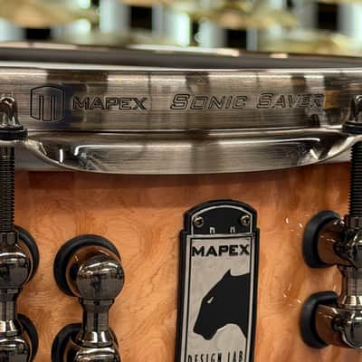 MAPEX BPDLMH4460LPW BLACK PANTHER DESIGN LAB VERSATUS 14X4.58" SNARE DRUM PEACH BURL BURST image 6