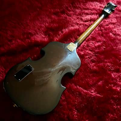 c.late 1960s Aria/Univox Matsumoku EB-1 Style Scroll Bass MIJ Vintage Bass Very Rare Bass “Brown” image 13