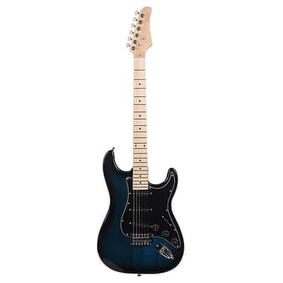 Ukscs Dark Blue Practice School Band Burning Fire Style Stylish Electric Guitar image 7